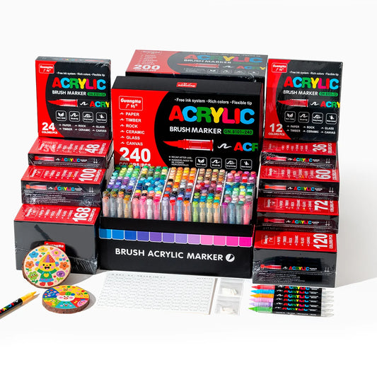Professional 168 Colour Marker Set Soft Tip Acrylic Pens