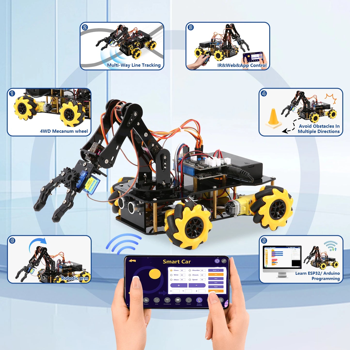 Programmable 4DOF Robot Arm STEM Education Kit