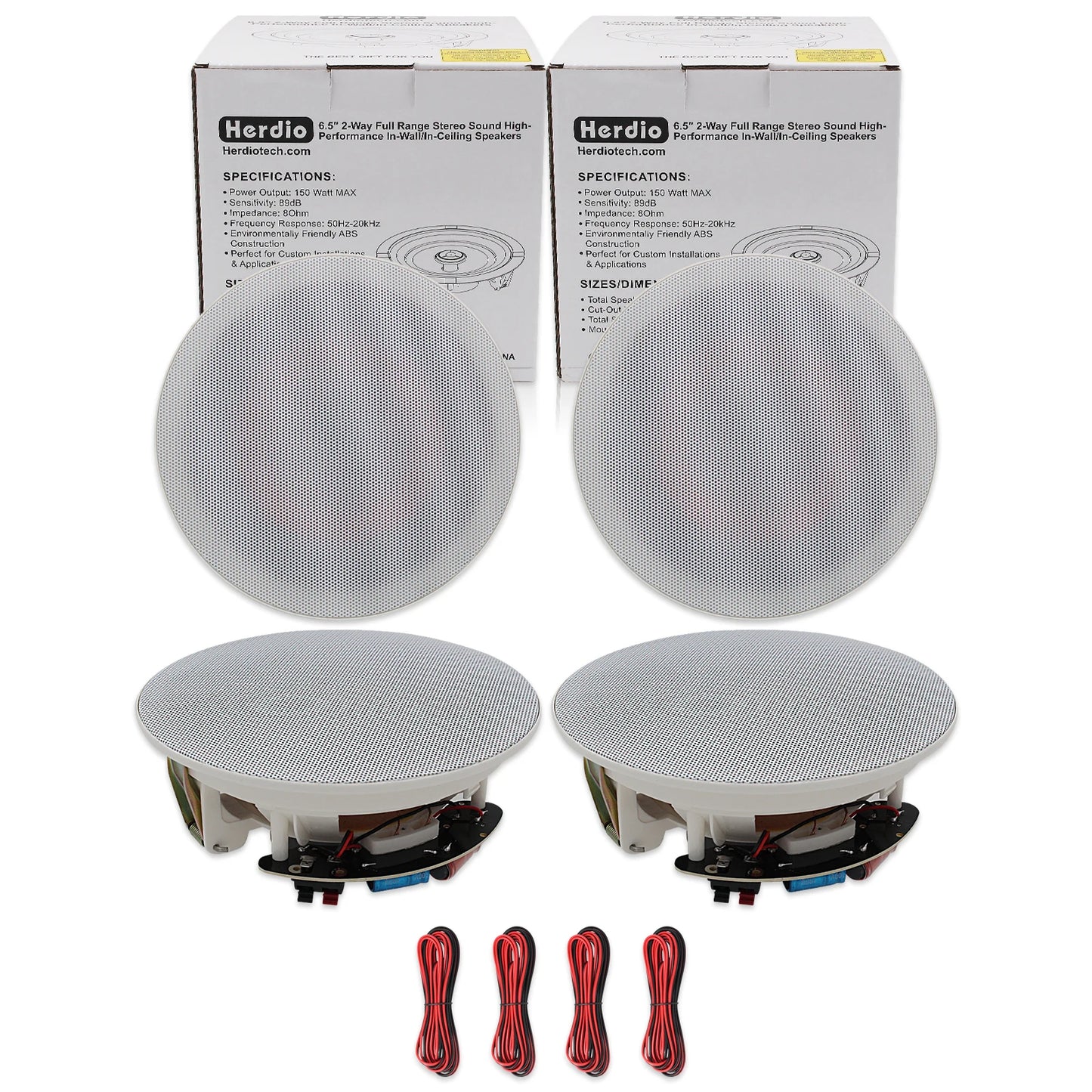 6.5” 4-Pack Ceiling Speakers 600W Home Audio