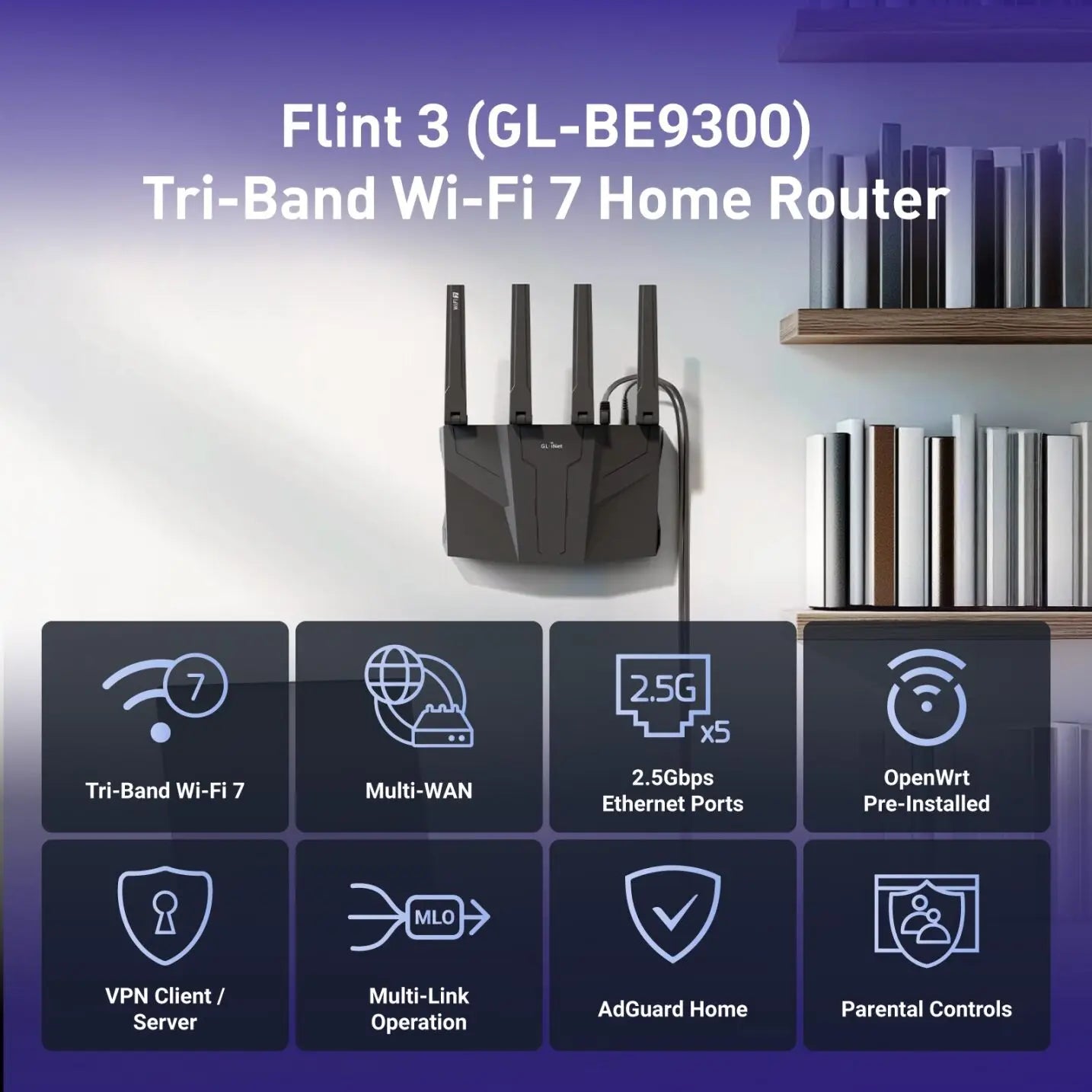 Tri-Band Gigabit WiFi 7 Home Router for Ultra Fast Internet
