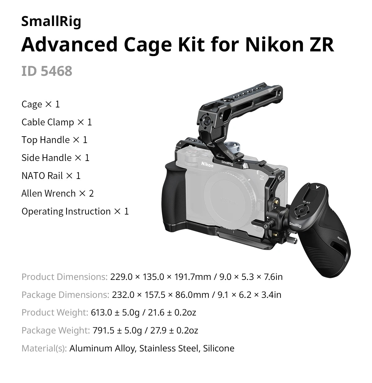SmallRig ZR Cage Kit Gimbal Compatible Quick Release Setup