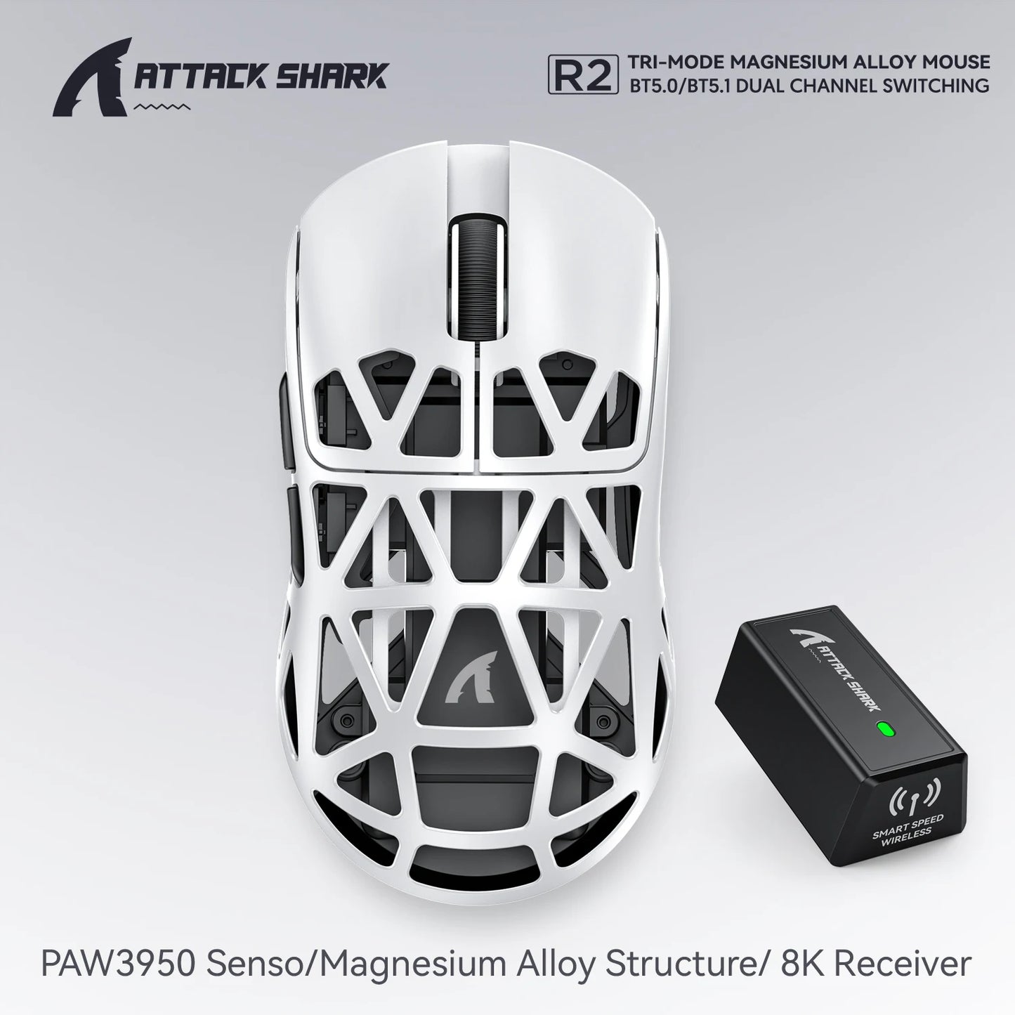 R2 8K Lightweight Gaming Mouse Bluetooth & USB