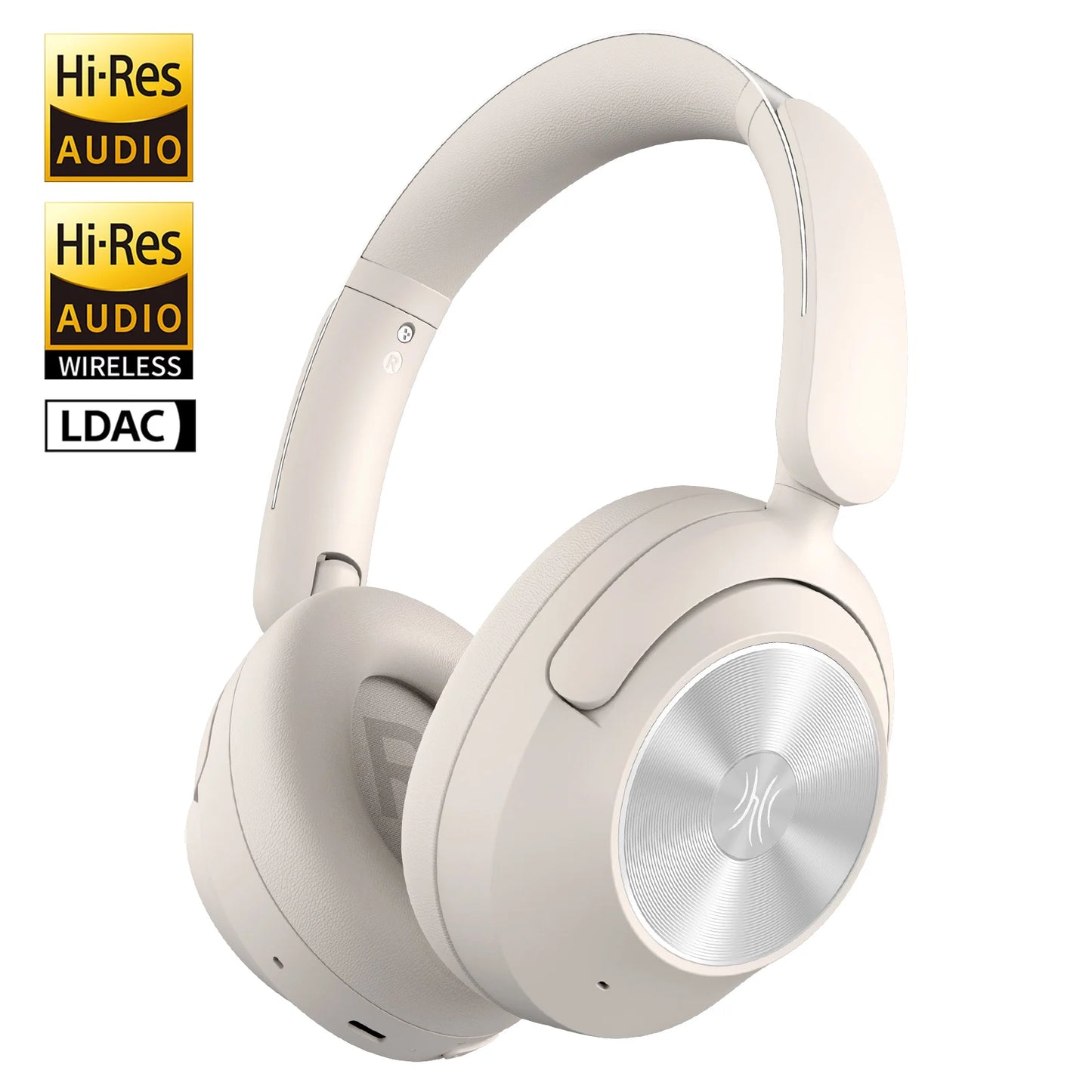 White Rechargeable Bluetooth 6.0 Noise-Cancelling Headset