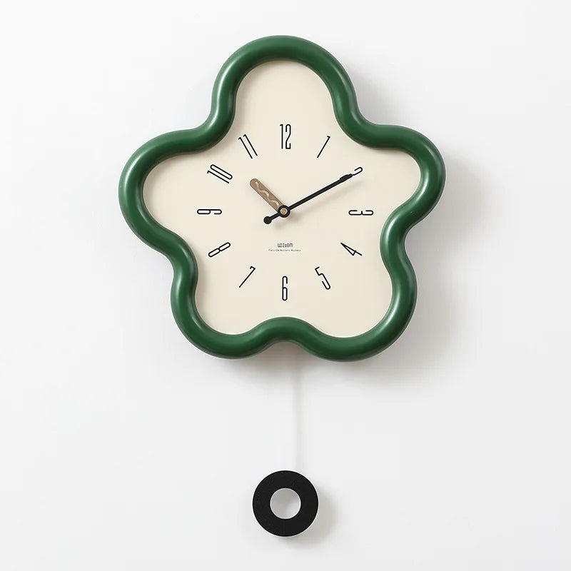 Green Swing Style Digital Wall Clock Minimalist Home Decor