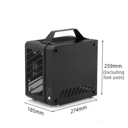 Portable Mini Aluminium PC Case ITX/MATX Acoustic