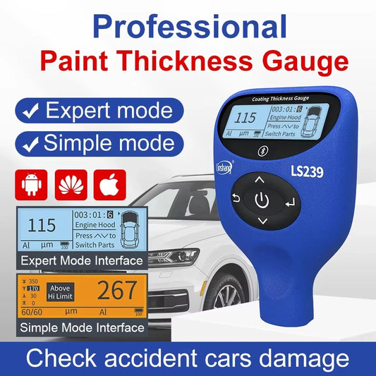 High-Precision Car Paint Meter with Three-Color Display
