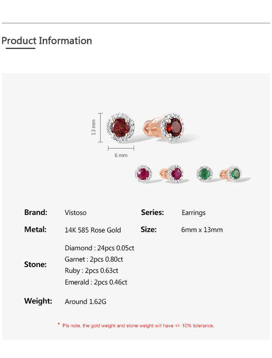 Women’s 14K Yellow Gold Ruby Screw Earrings