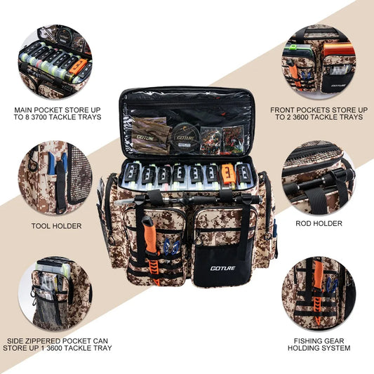 Heavy Duty Fishing Gear Bag with Shoulder Strap