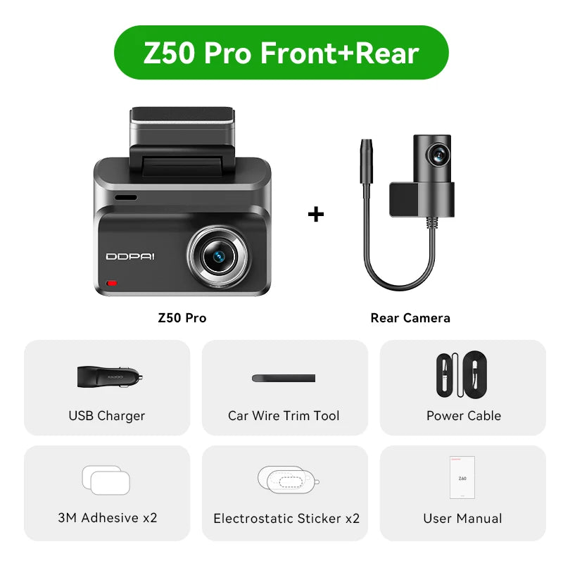 Z50 Pro Dual Dash Cam GPS Parking Monitor