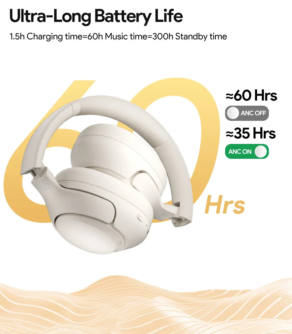 Wireless Over-Ear Headphones with ANC and 60H Battery
