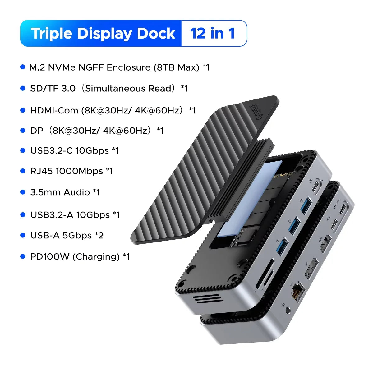 USB-C Hub M.2 NVMe SSD Enclosure Cooling Fan