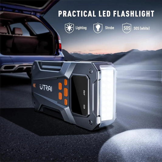 Portable 5000A Car Jump Starter with 150PSI Air Compressor