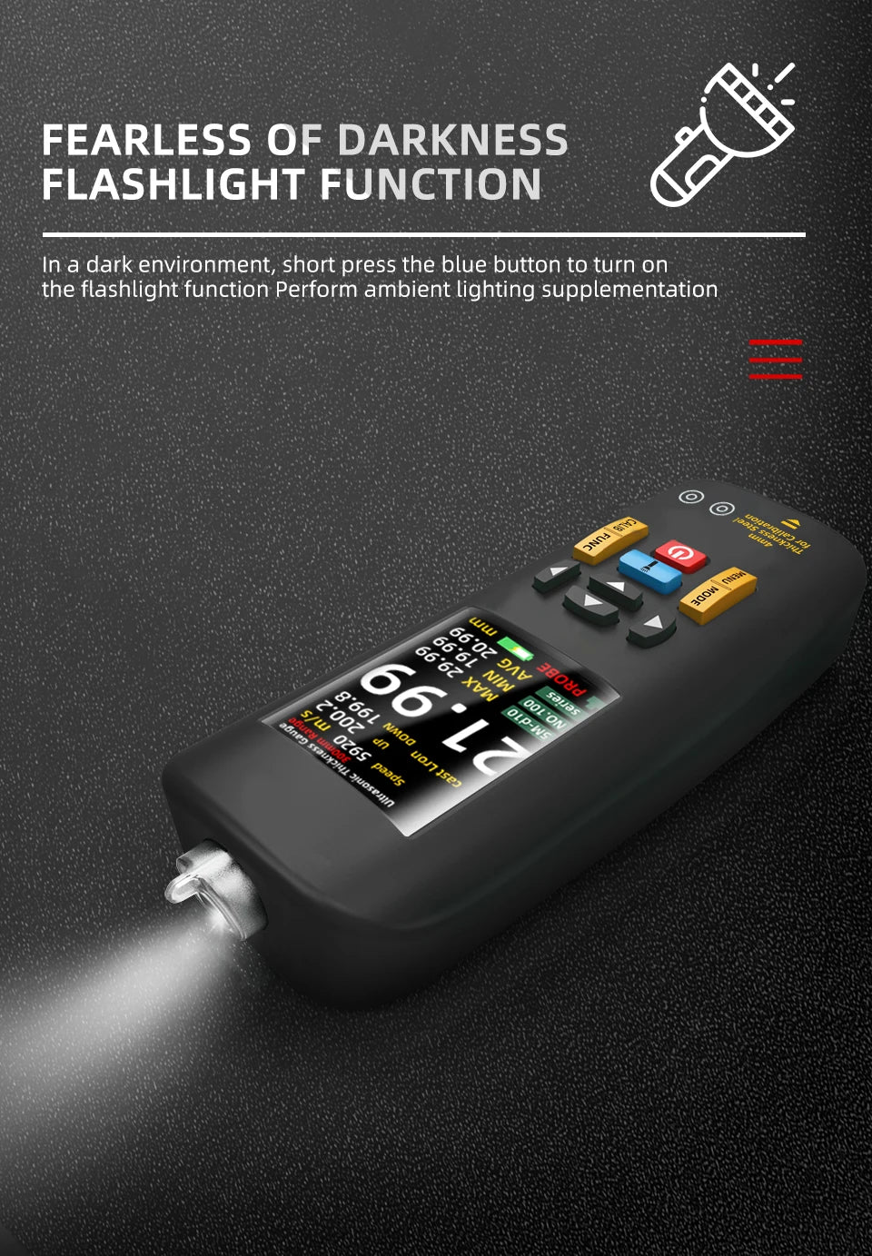 Portable Ultrasonic Thickness Gauge 0.01–300mm