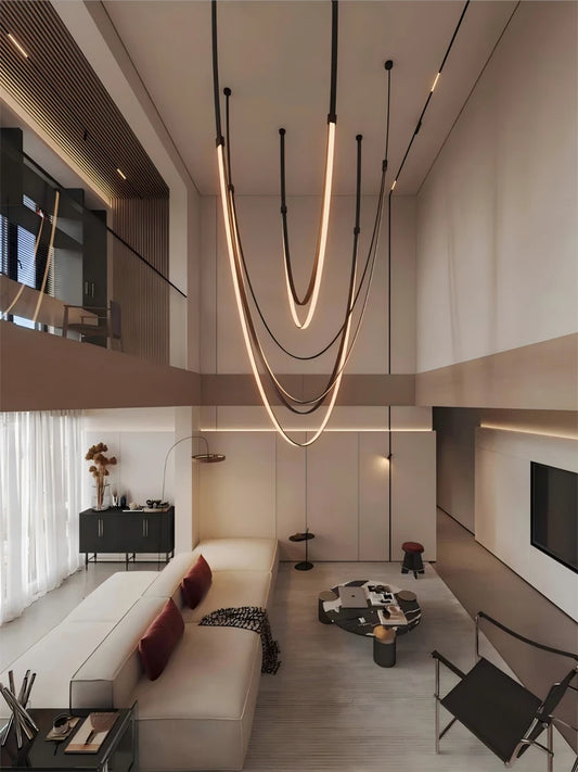 Dimmable Leather LED Ceiling Lamp 30–60cm Modern