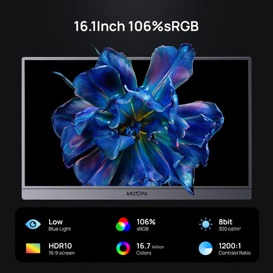 FHD 1080P Portable Monitor 16.1" Type-C HDMI