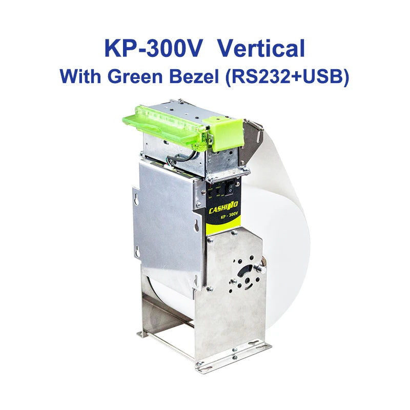 Vertical Thermal Kiosk Ticket Printer Green Bezel 80mm