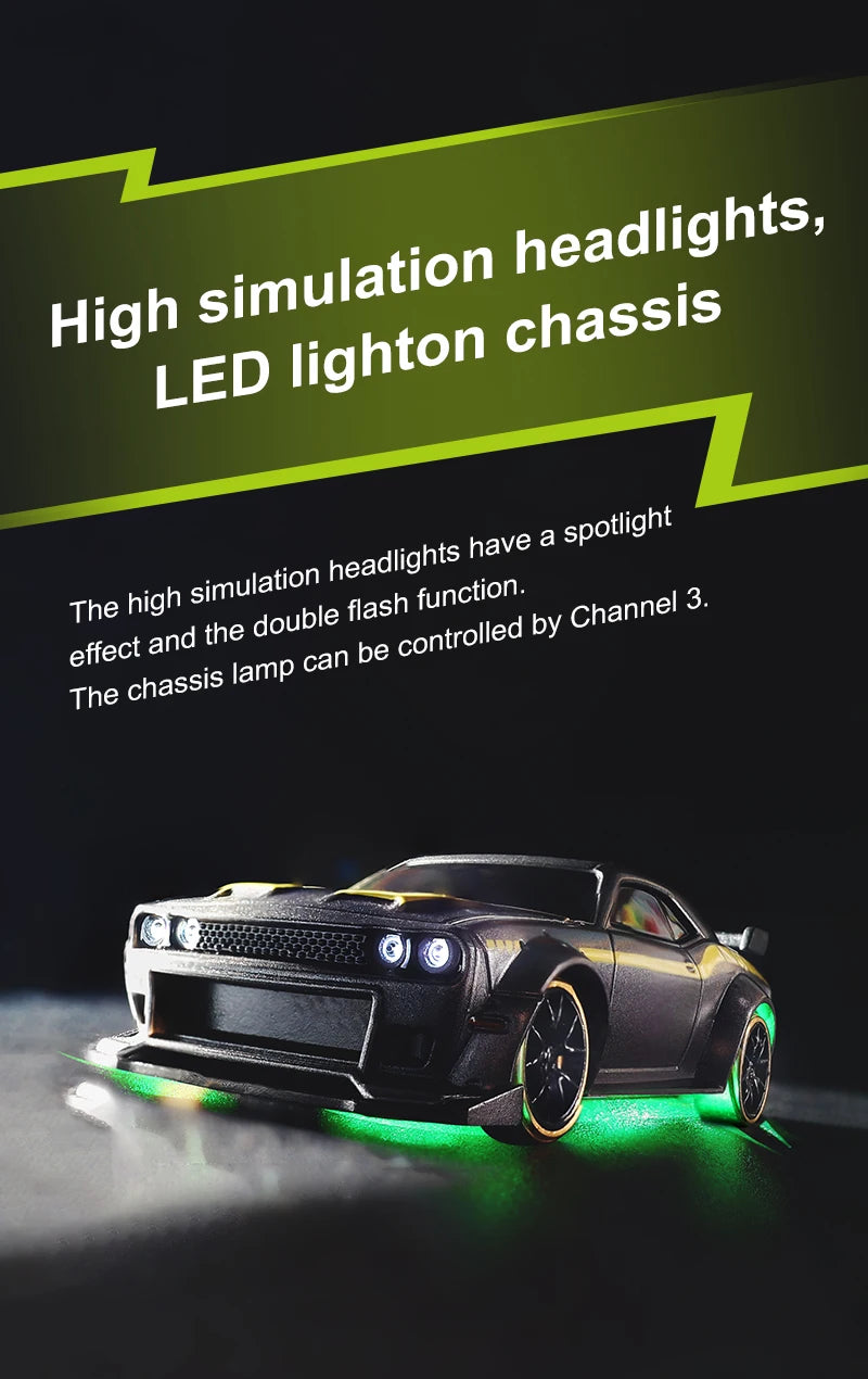 1:76 Drift RC Car with Gyro Full Proportional Remote Control