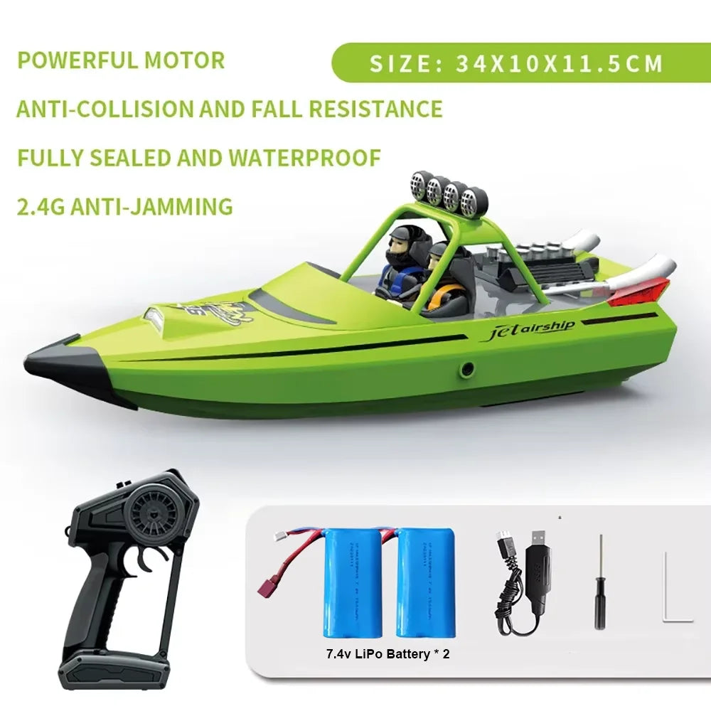 High-Speed Remote Control Jet Boat with Turbojet Pump 2 Batteries