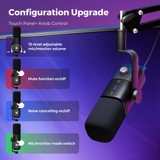 Professional USB XLR Mic Kit for Gaming and Podcasting