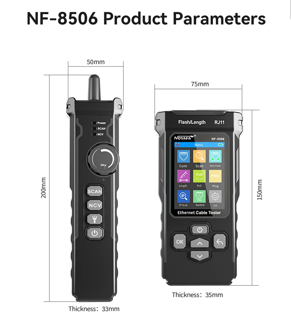 Professional Ethernet Cable Tester for Flash & POE