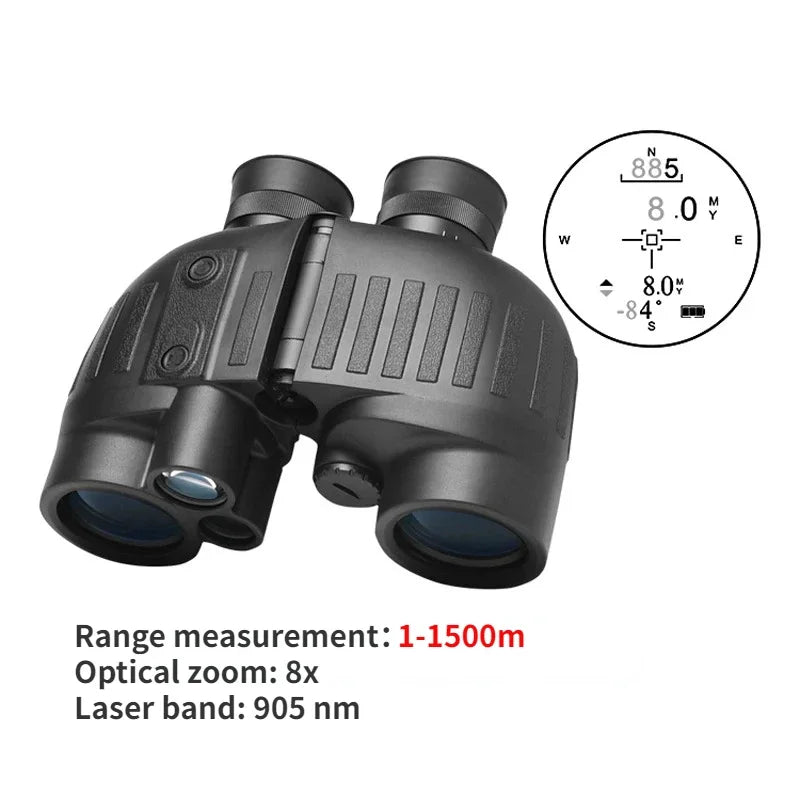 8x40 Marine Binoculars with Rangefinder and Compass