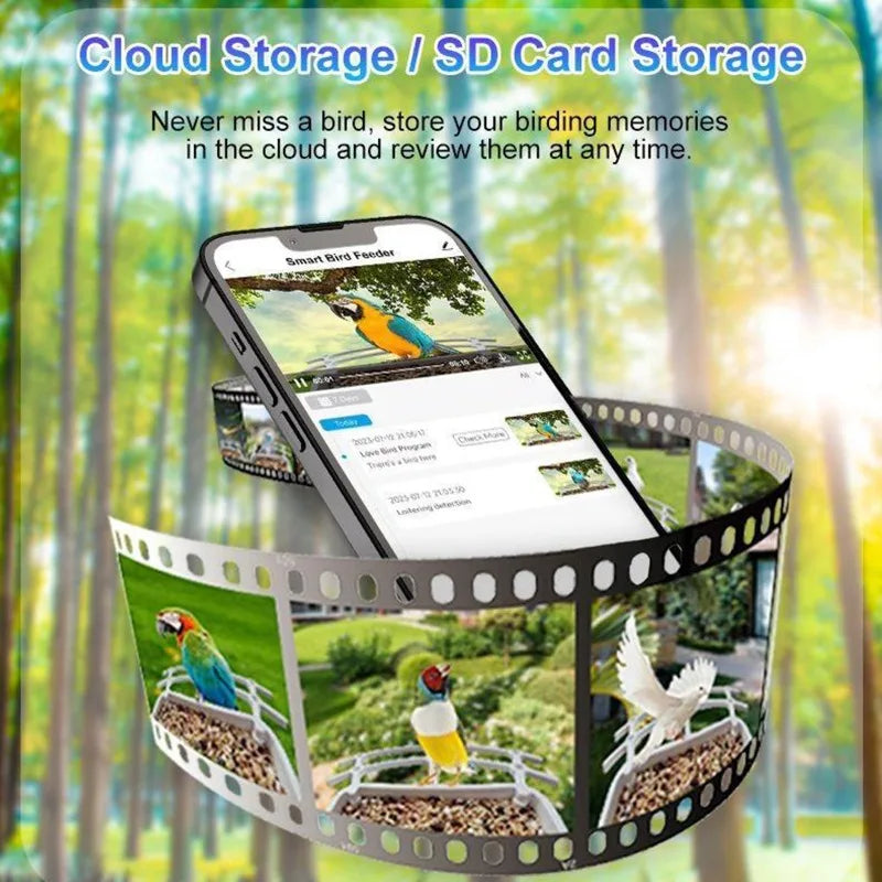 Smart Solar Bird Feeder 4MP HD Camera with AI Detection