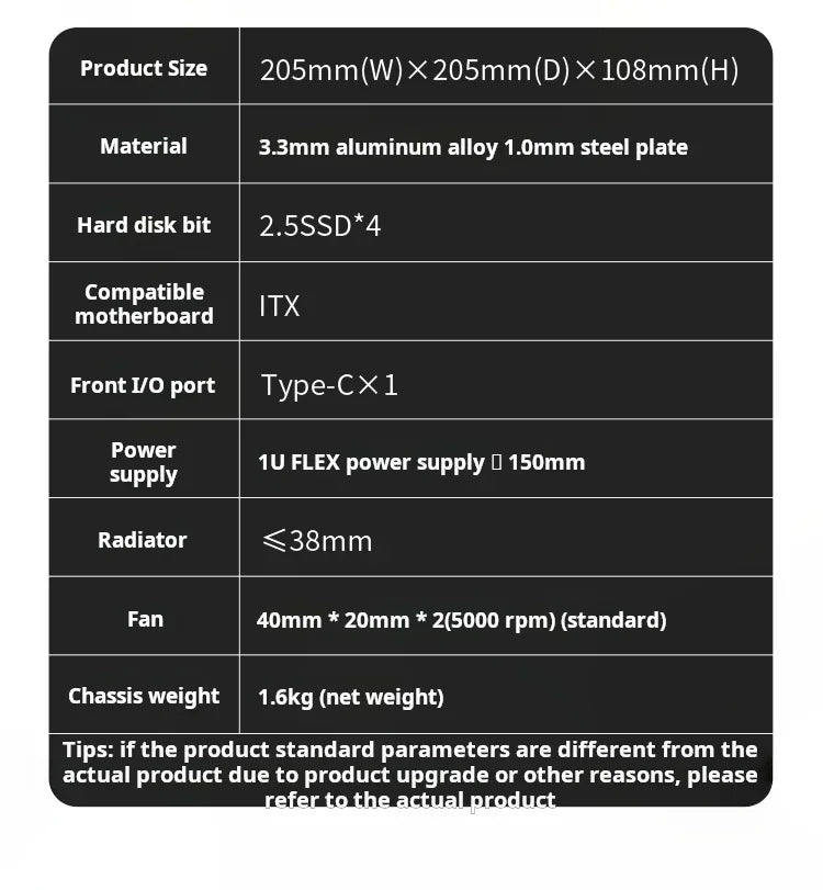 Silver NV10 ITX Case 1U Flex PSU Compatible