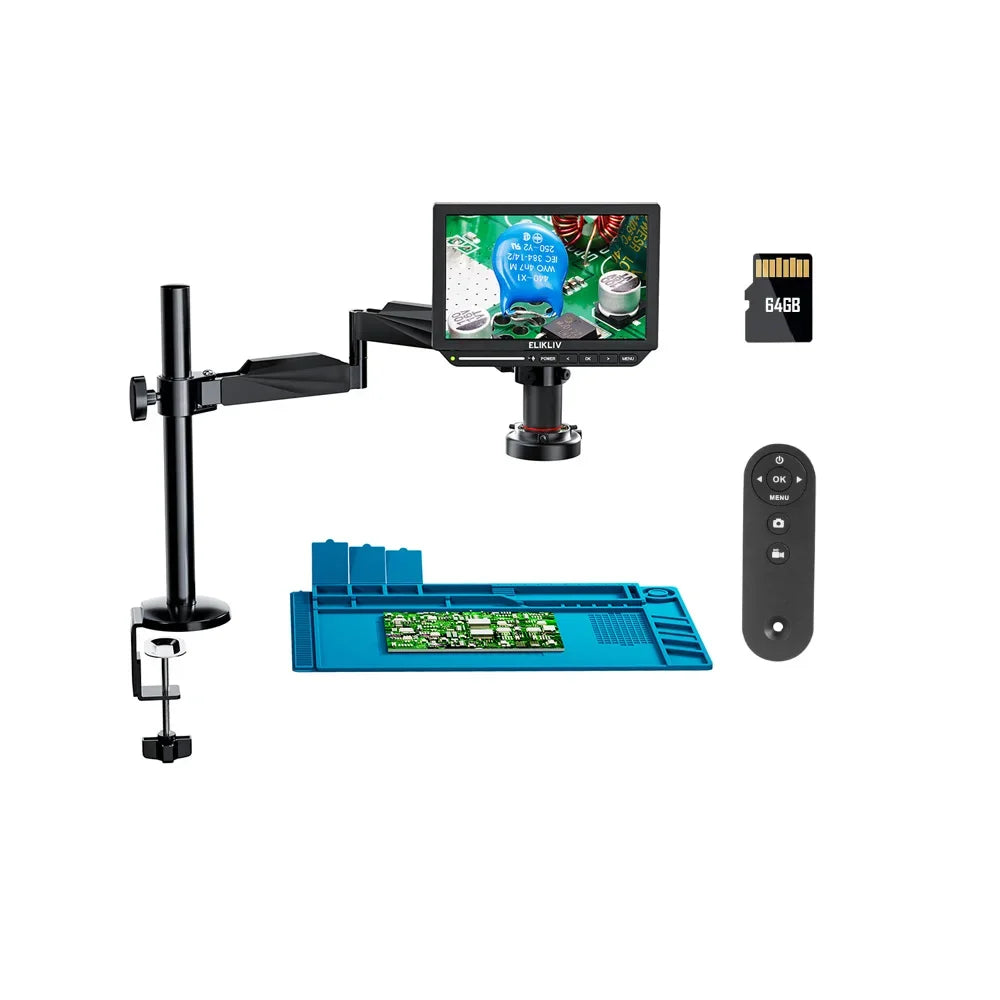 4K Digital Soldering Microscope 2000X with Boom Arm
