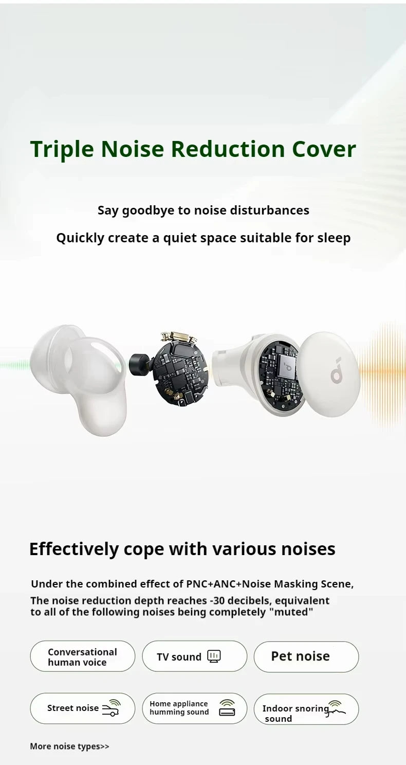 Smart Noise-Cancelling Sleep Earbuds for Side Sleepers