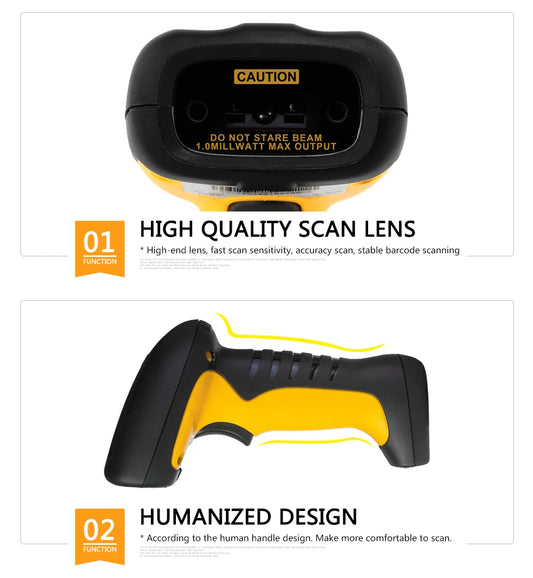 Wireless Bluetooth 2D Barcode Scanner Portable USB Reader