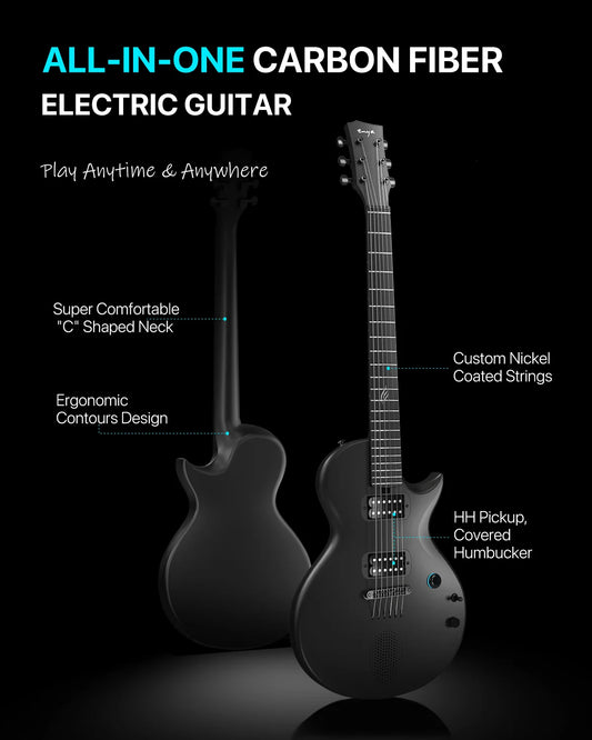 Portable Carbon Fiber Electric Guitar 2 in 1 Speaker