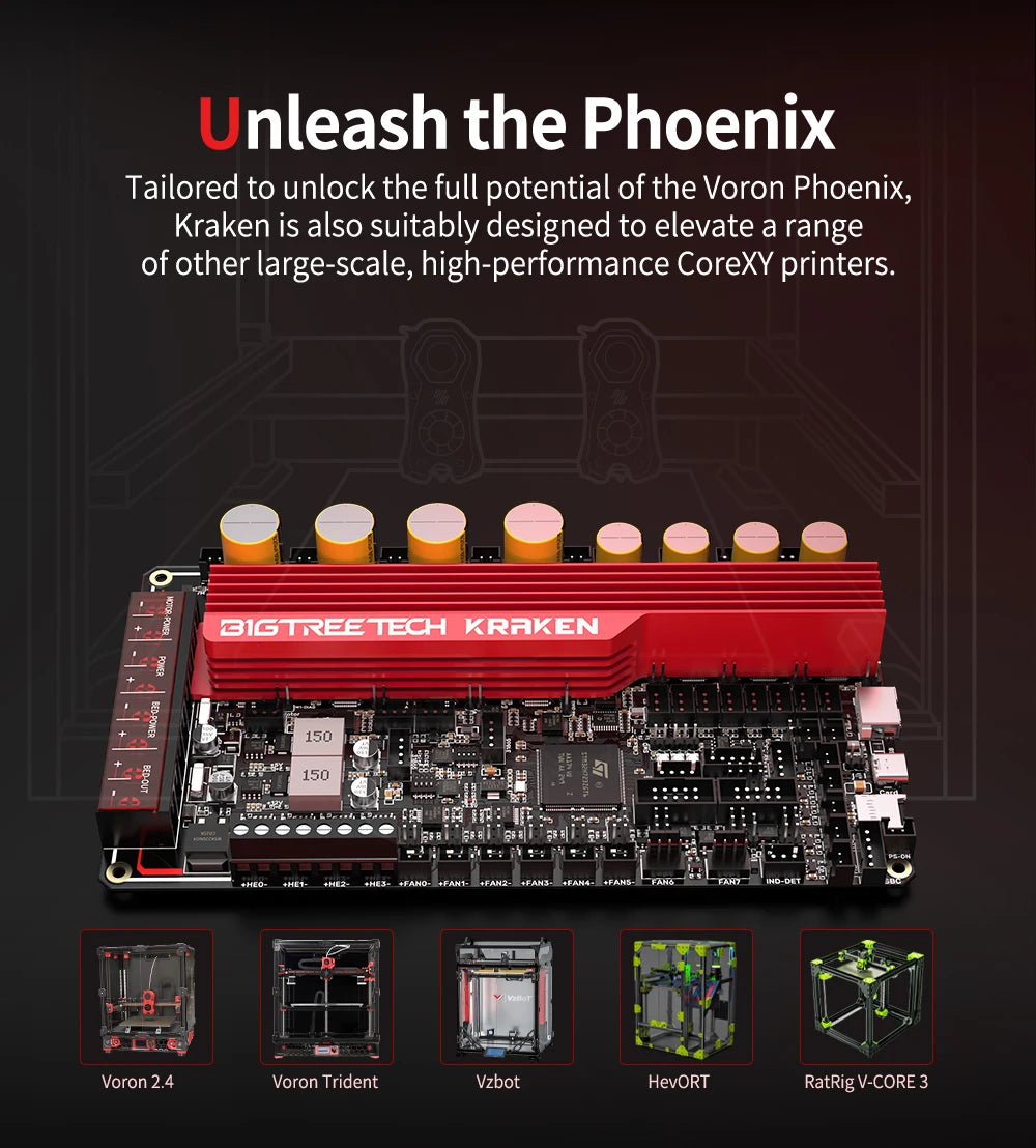 Kraken V1.1 3D Printer Motherboard 60V 8-Axis