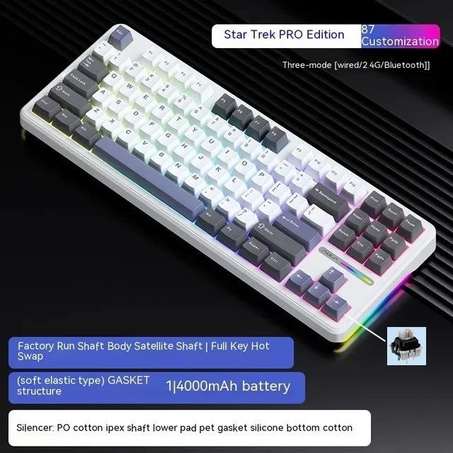 Star Trek Gasket-Mount 87-Key Rechargeable Tri-Mode Keyboard