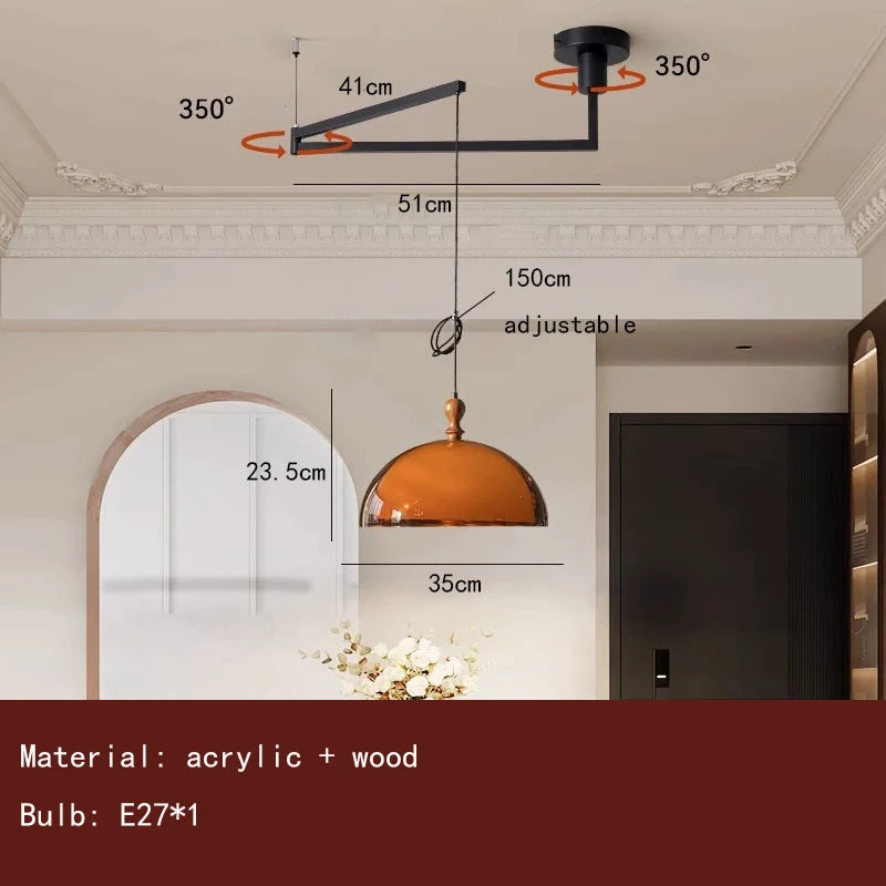 Adjustable Dining Room Pendant Lamp Warm White E27