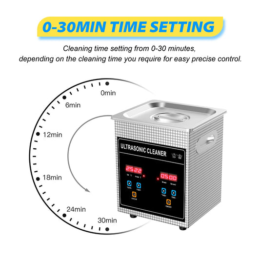 60W Ultrasonic Cleaning Bath 2L with Heater Timer