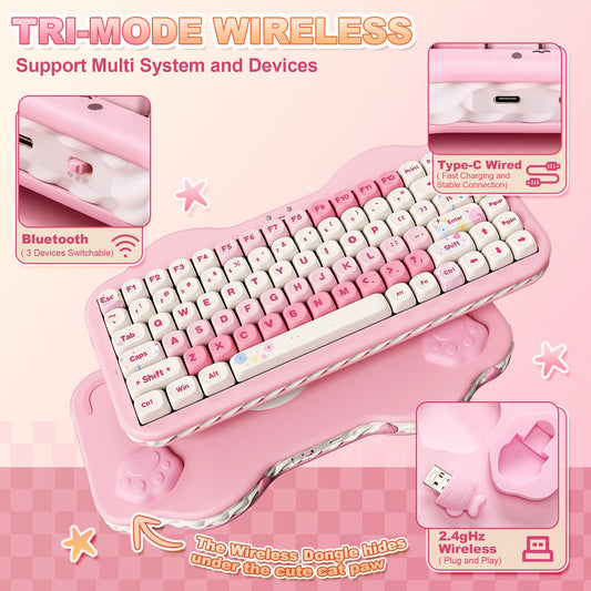 Cute Candy Design RGB Mechanical Keyboard Hot Swap Blue