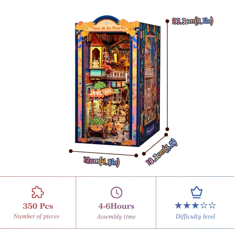 3D Wooden DIY Miniature Dollhouse Book Nook Puzzle