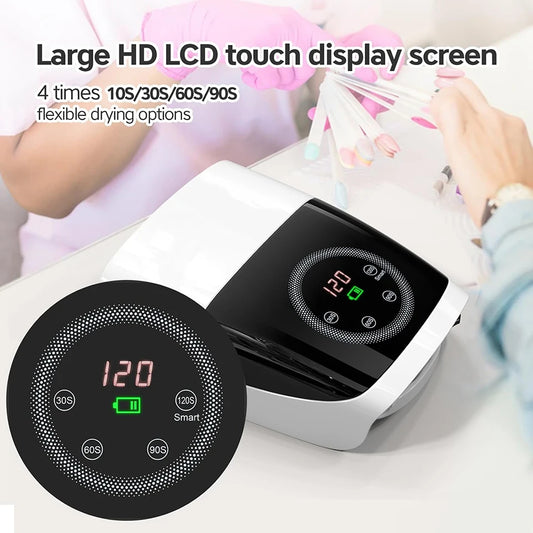 Portable White Hybrid UV LED Nail Lamp with Sensor