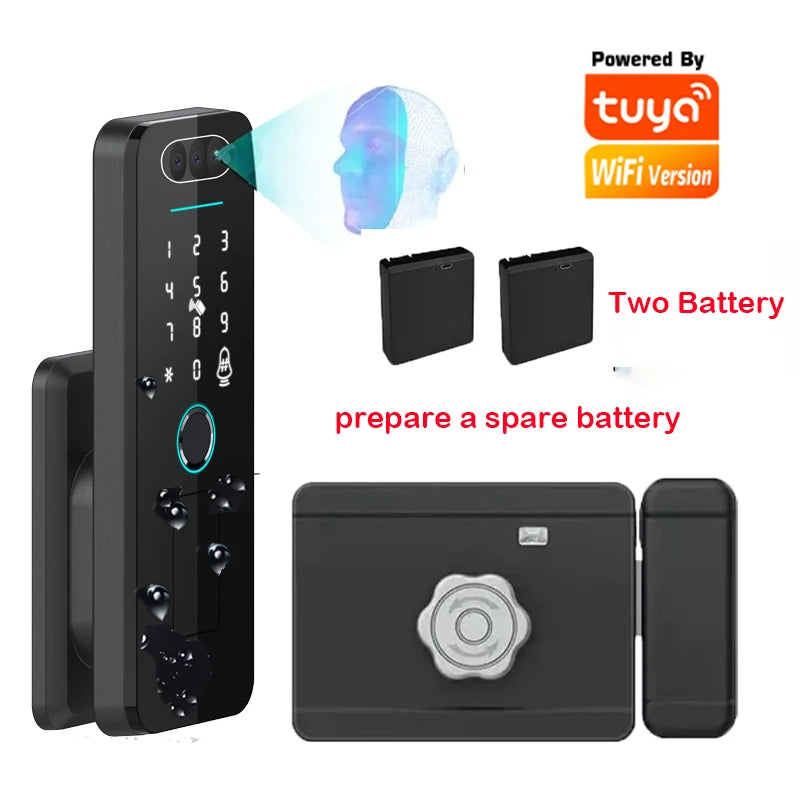 Waterproof Smart Lock 3D Face WiFi 2 Battery