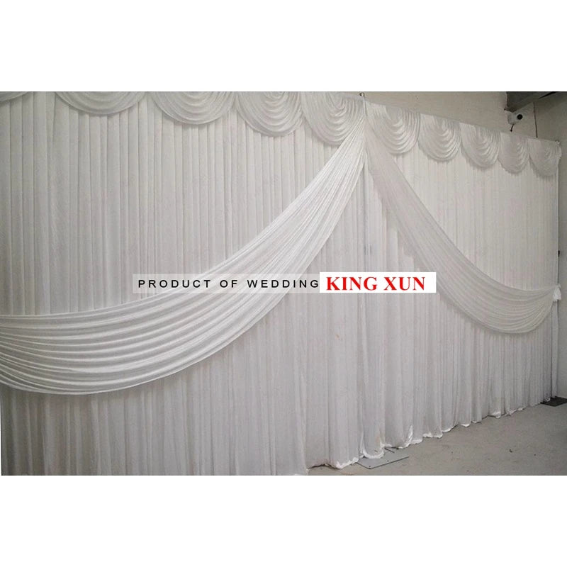 Plain White Backdrop Curtain 10x20ft Event Drapes