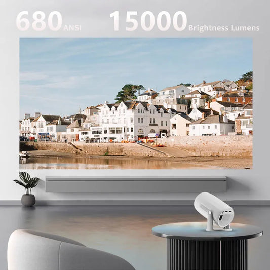 Portable 4K Android 12 Projector WiFi 6 Auto Focus