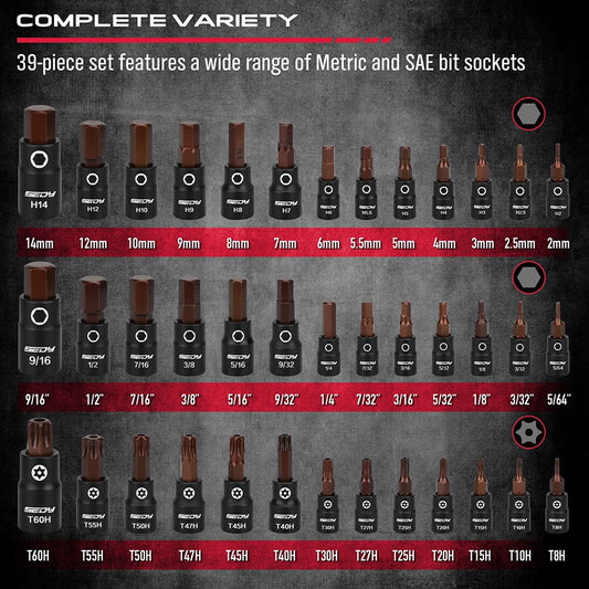 73-Piece Master Impact Socket Set Deep Shallow SAE Metric