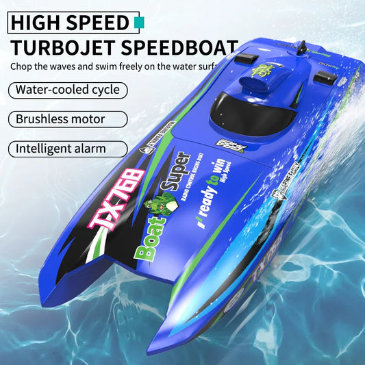 Blue TX768 Remote Control Boat 2.4G Fast Watercraft