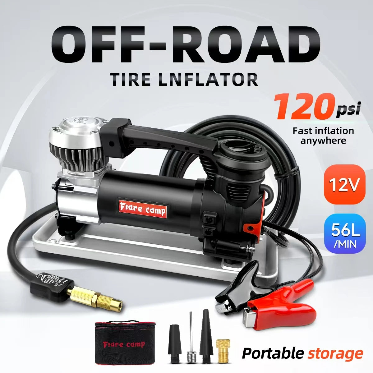 Heavy Duty 12V Portable Air Compressor Pump 120PSI