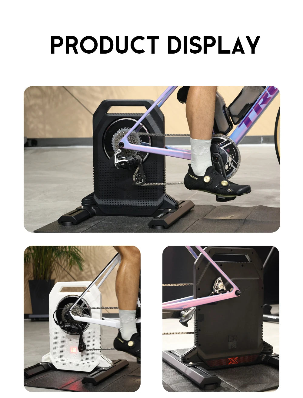Portable White Smart Bike Trainer with Self-Powered Design