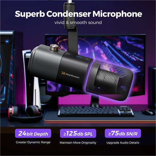 Streaming Podcast Recording Microphone with Boom Arm