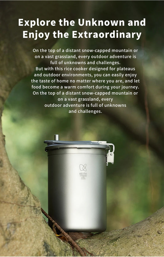 Titanium High-Altitude Outdoor Pressure Cooker Pot