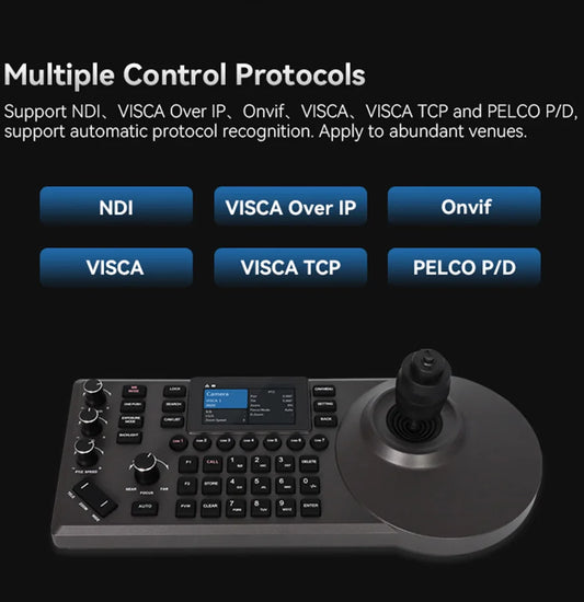 PTZ Camera Joystick Controller 3" LCD POE