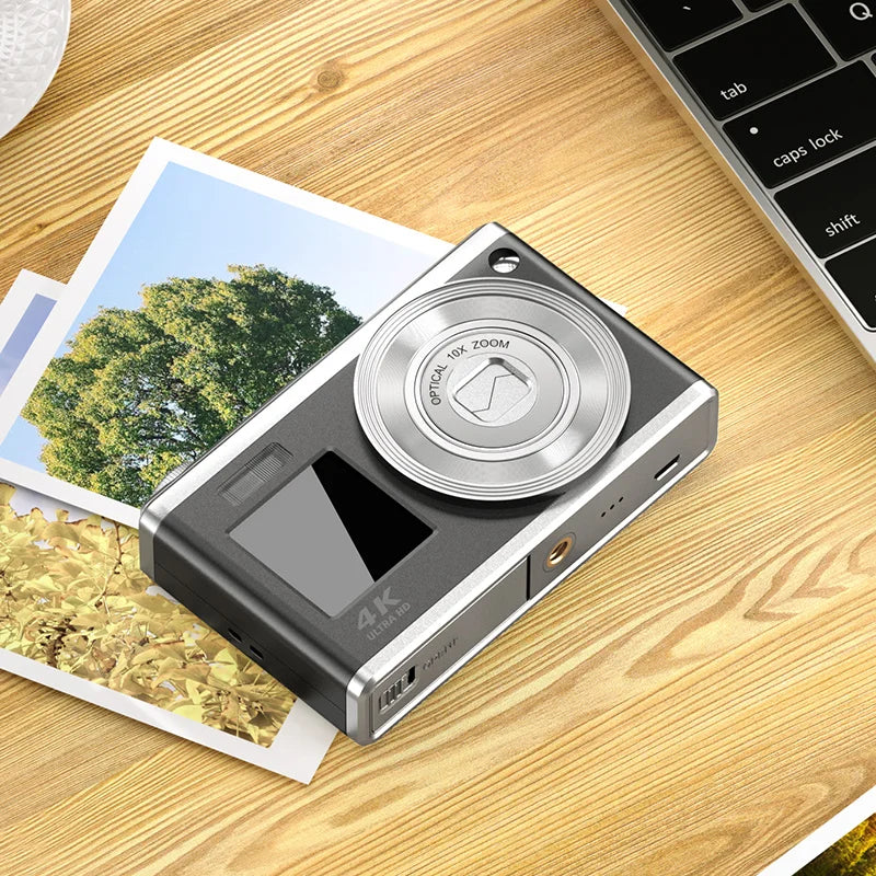 Black High Definition 4K Waterproof Dual Screen Digital Camera