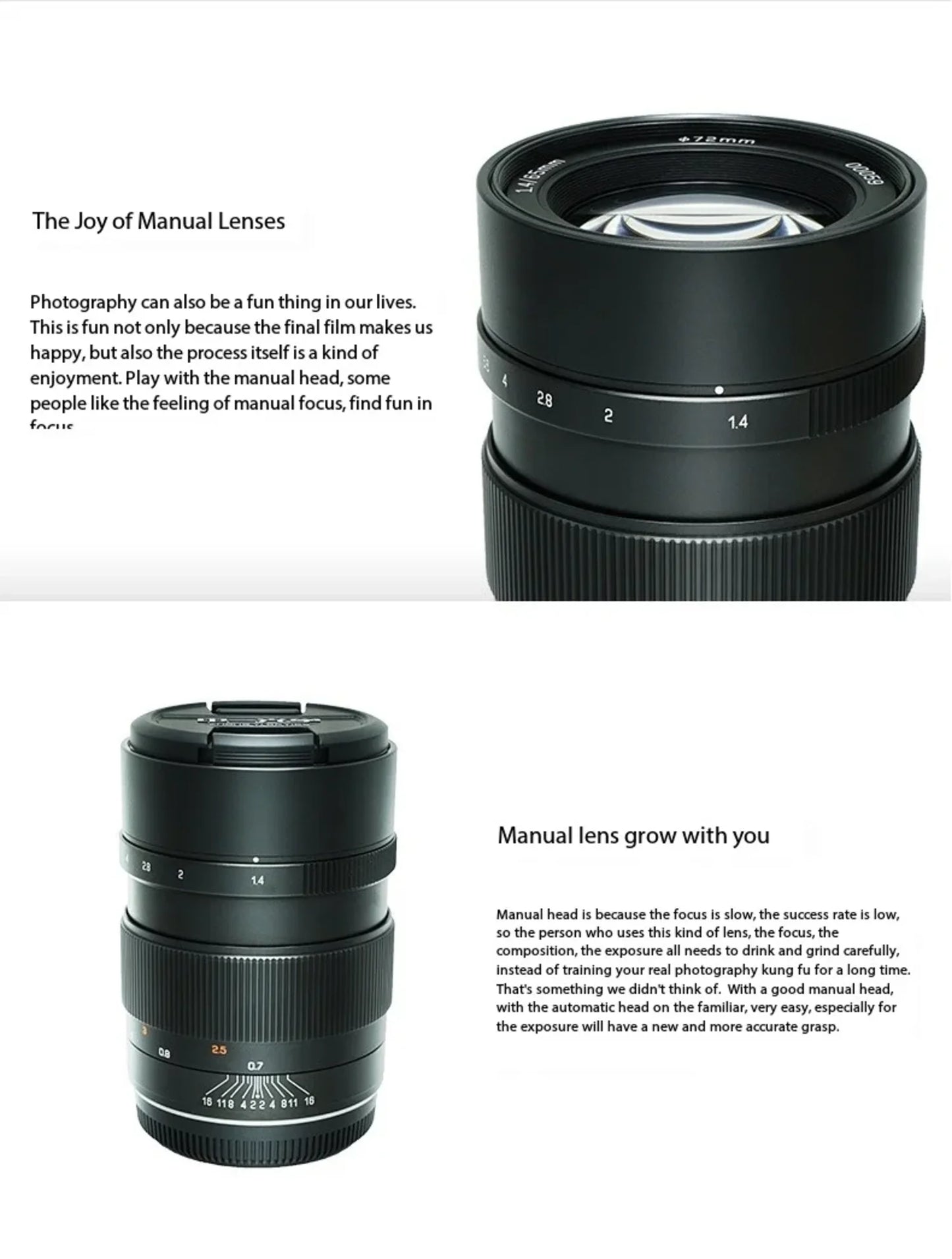 65mm F1.4 Medium Format Manual Focus Lens for Fuji